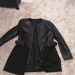 Zara Leather  Peplum / skirt jacket
